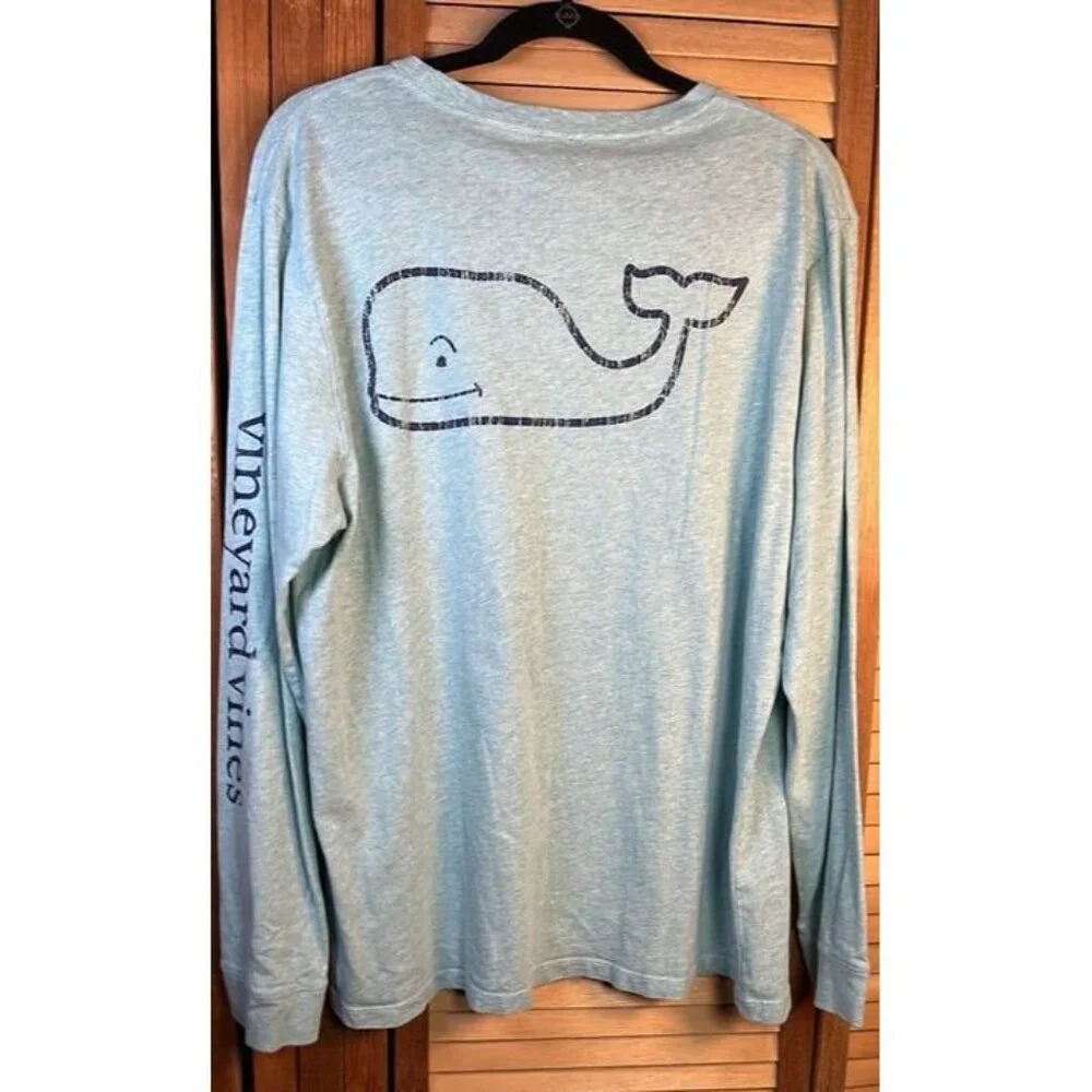 Vineyard Vines Long Sleeve Whale Branded Distressed T Shirt - Picture 5 of 9